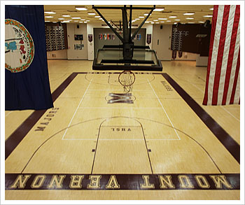 commercial hardwood floor refinishing at Mount Vernon Highschool